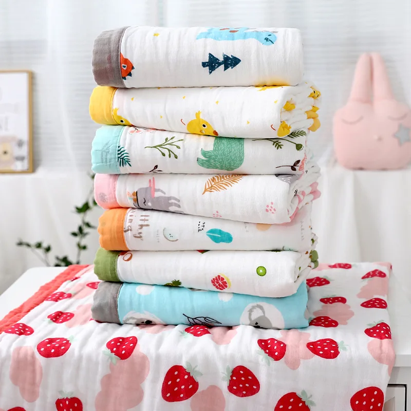 110*110 cm 6 layers 100% cotton quilt price commercial wholesale baby swaddle price blankets muslin swaddle blankets