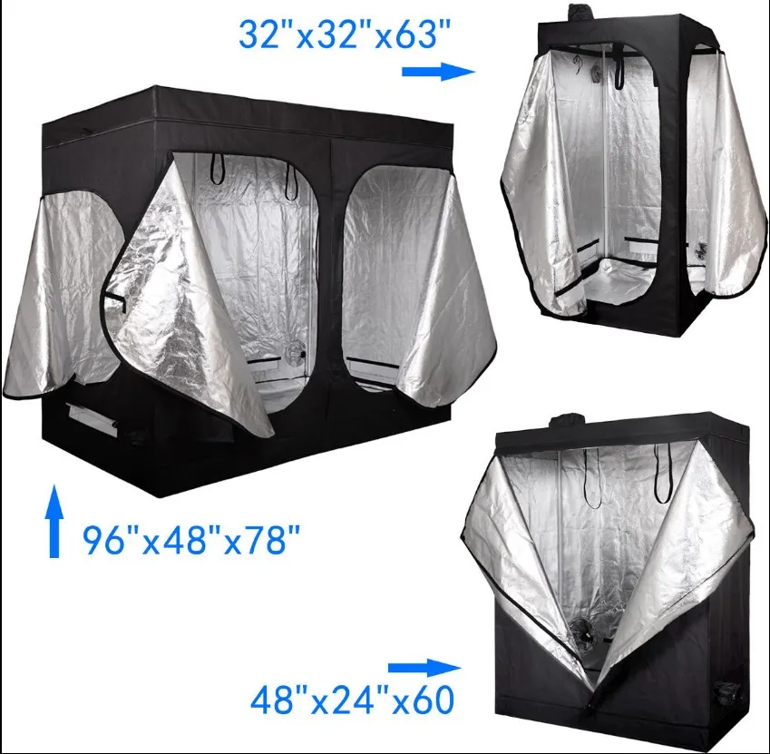Indoor Outdoor Plant Growth Portable Garden Green House 600D Mylar Reflective Grow Box Highly Light-Proof Grow Tent