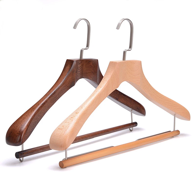 Smooth Surface Solid Wooden Suit Coat Hangers for Clothing with Swivel Hook (62427134661)