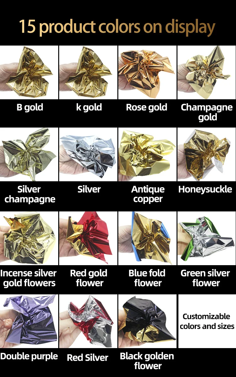 High quality imitation taiwan gold leaf 8*8.5cm gel nail manicures painting drawing K gold foil leaf sheets silver leaves