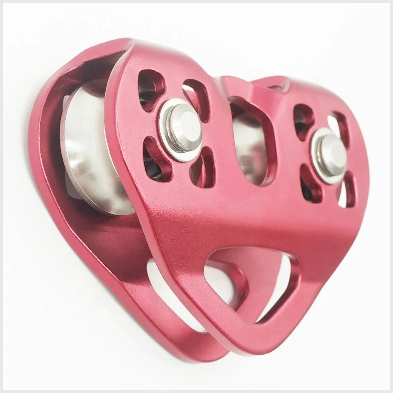 Aluminum speed double zip line Safety mountain hardware rigging cable parallel double climbing pulley