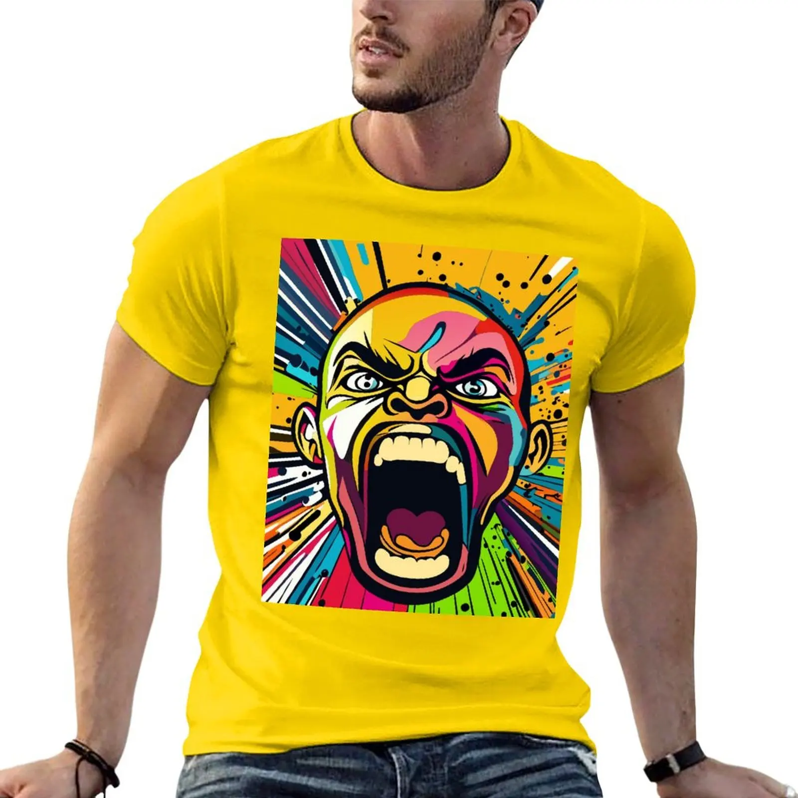 Summer T-Shirt for Men Halloween Scream Theme Custom Artwork and Logo High Quality Cotton Soft Breathable Perfect for Festivals