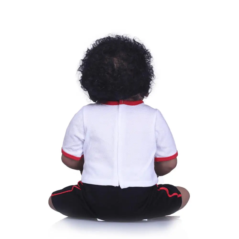 Африка Bebe reborn Menina de silicone baby doll реалистичные для новорожденных