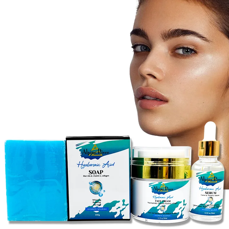 Korean Organic Vegan Skin Care Kit Anti-Aging Vitamin C Skin Care Serum Facial Cleansing Soap Skin Care Set