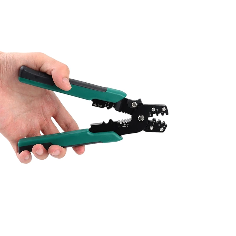 Mini 170mm HS-202B Tool Pliers steel pipe Cold Press Clamp Wiring Terminal Cutters Telephone Plug Crimping Pliers