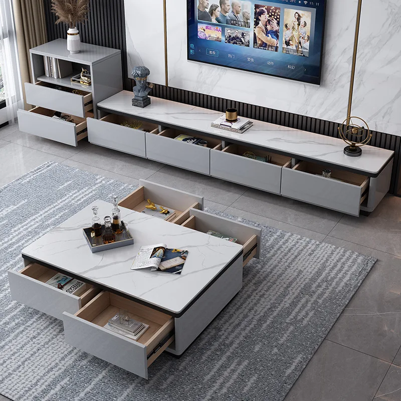 High quality Wholesale tv cabinet modern luxury living room furniture tv stands with coffee table