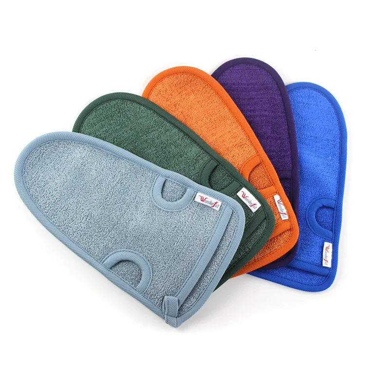 ODM/OEM Shower Body Scrub Bamboo Viscose Bath Mitt Korean Exfoliating Shower Gloves For Body Scrub