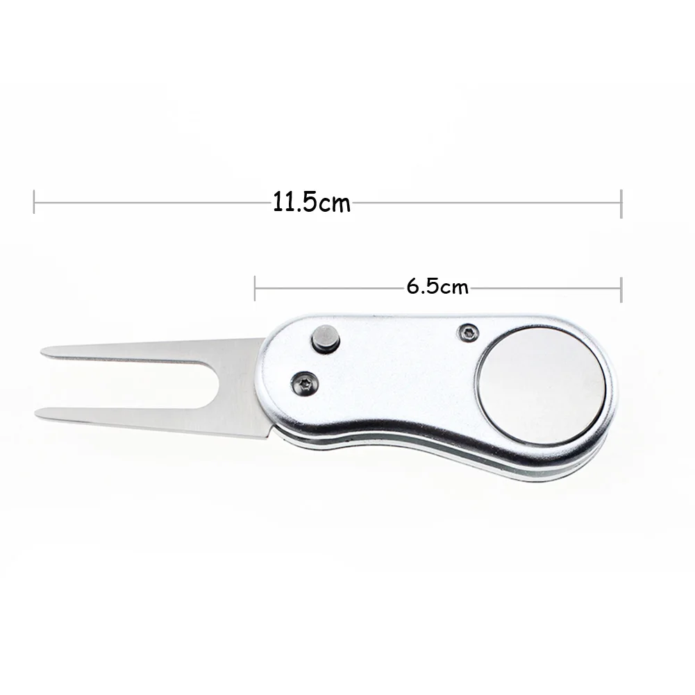 Assorted Colors Switchblade Divot repair Tool pitch fork tool with Customized Golf Ball Marker
