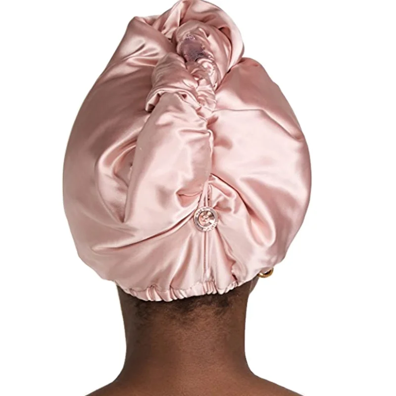 custom double layer satin silk microfiber coral fleece hair towel quick drying wrap bath shower head towel