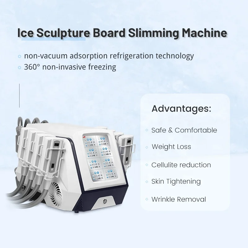 8 Handle Freezing Cold Body Sculpting Device Cryo Slimming Cryolipolyse Cellulite Removal Skin Rejuvenation Ice Sculptures Price