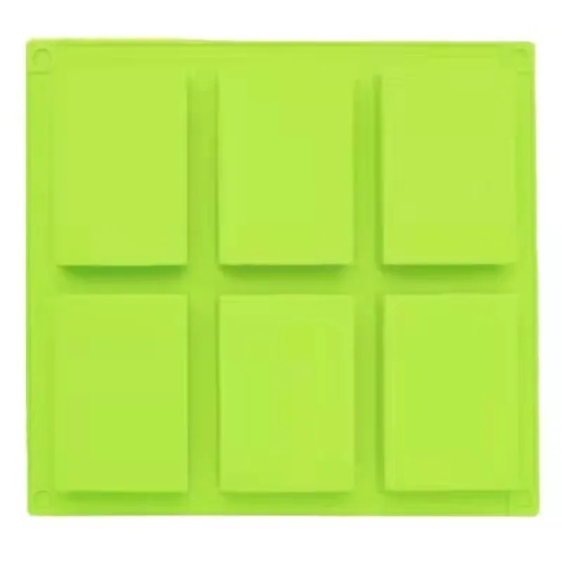 6 Cavities Rectangle Shape Soap Making Molds Silicone Mold For Chocolate Cake Jelly Pudding Handmade Soap Mold