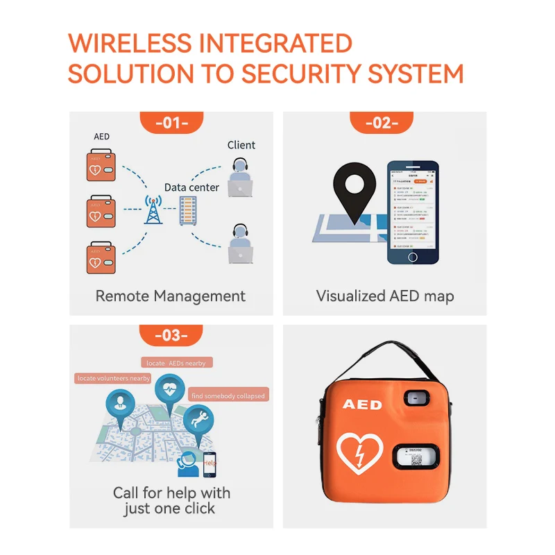 WH-25 AED Automated External Defibrillator For Medical Resuscitation Aed defibrillateur Machine Emergency Medical Supplies