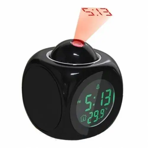 LCD Projected alarm clock despertador digital led projection table clock Talking Voice Prompt Thermometer Snooze