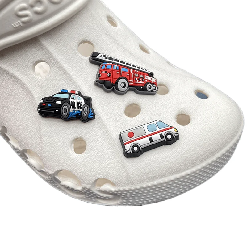 New Cartoon car Croc Shoe Charms Cute Cartoon Shoe Decorations For PVC Shoe Charms