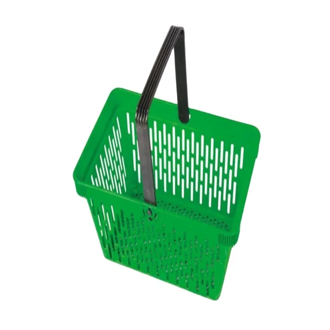 green color New plastic shopping basket supermarket plastic shopping basket plastic grocery basket