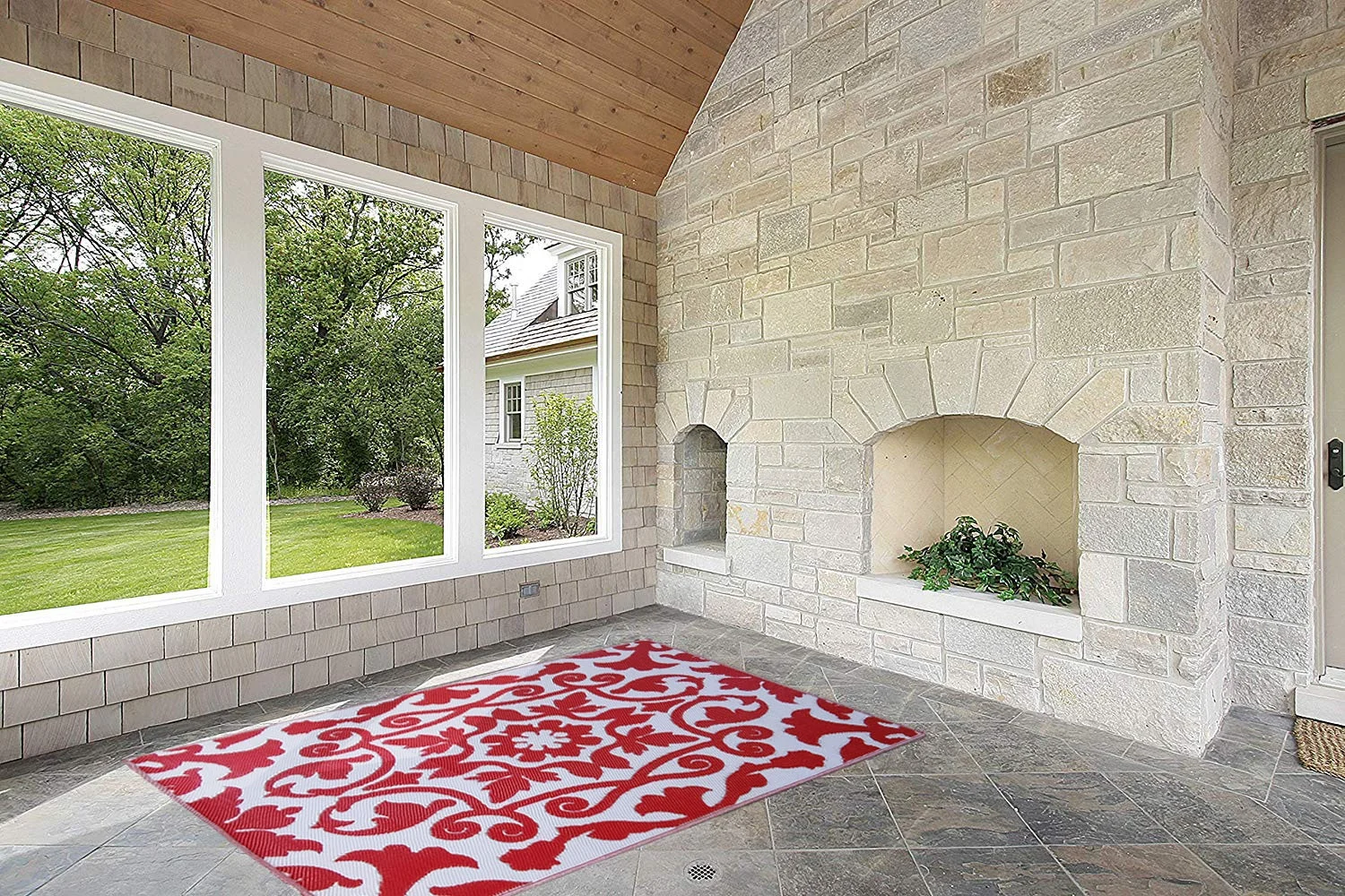 100% PP recycled material checked rug hotel swimming pool rug furniture rugs RV mat