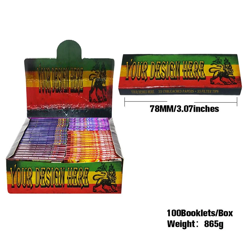 A Wholesale Custom Gold Pink Rolling King Size Paper Box Smoking