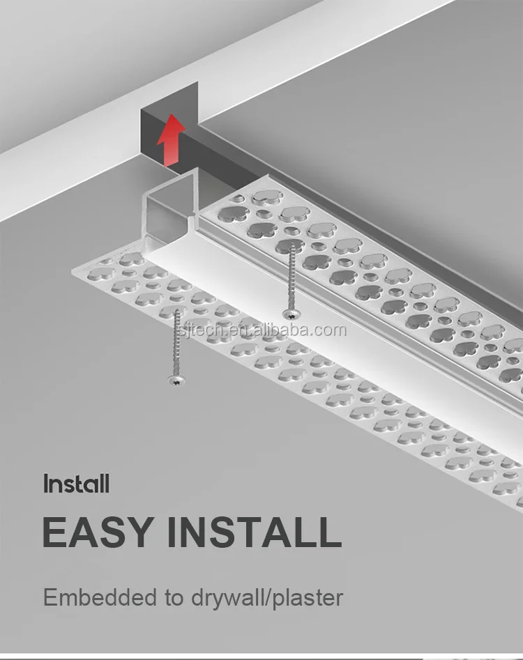 
Plaster in aluminum led profile for drywall recessed mounted 2m and 3m length in stock selling 