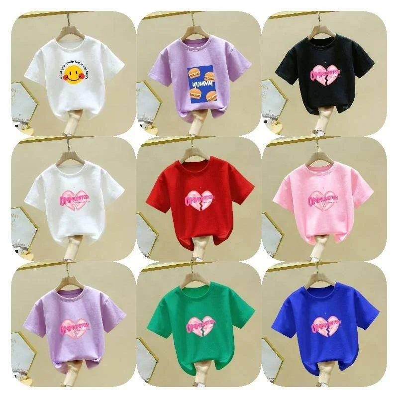 Nature cotton kids t-shirt for girls cartoon pattern print boys tshirt t-shirts cheap price unisex kids t-shirt for girls