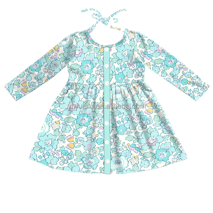 Children Girls Dress Fall Winter New Design Girls Floral Dress