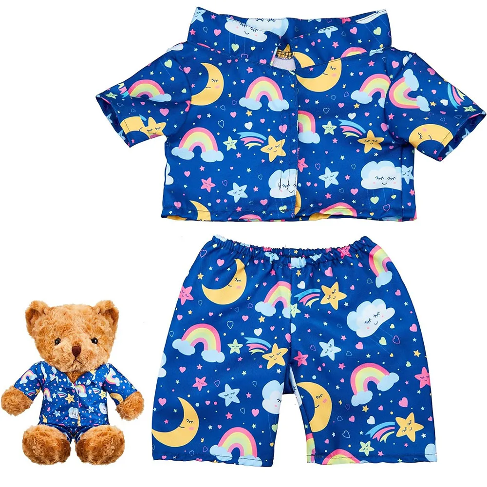 A715 ODM Bear Outfit Stuffed Animal Clothes Pajamas Stuffed Bear Pre Kindergarten Clothes Toys Teddy Wholesale Stuffed Pajamas