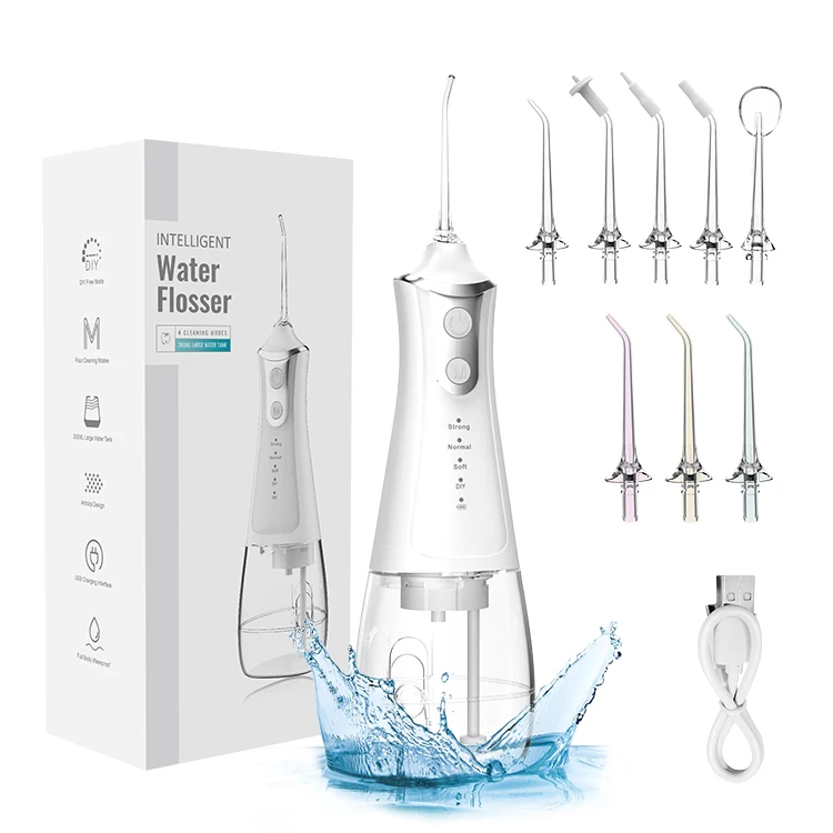 Зубная нить с массажной функцией, 300 мл, водная зубочистка, водный Флоссер, беспроводной водный Флоссер, портативный ирригатор полости рта