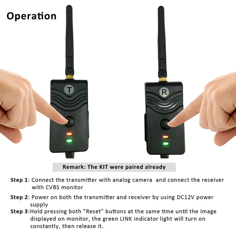 Long Distance 2.4Ghz Digital Wireless 720P Video Transmitter Receiver Car Backup Camera System For Forklift Truck Reversing