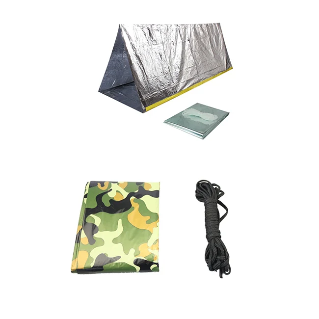High-visibility Colored Mylar Tent Shelter and Warming Thermal Emergency Foil Tent Shelter with Space Tent Shelter Factory Price