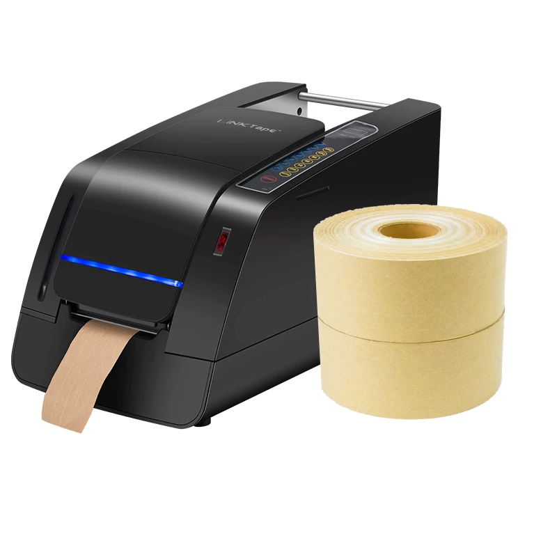 Reinforced Sealing Wet Kraft Paper Gummed Water Activated Packaging Automatic Tape With Dispenser