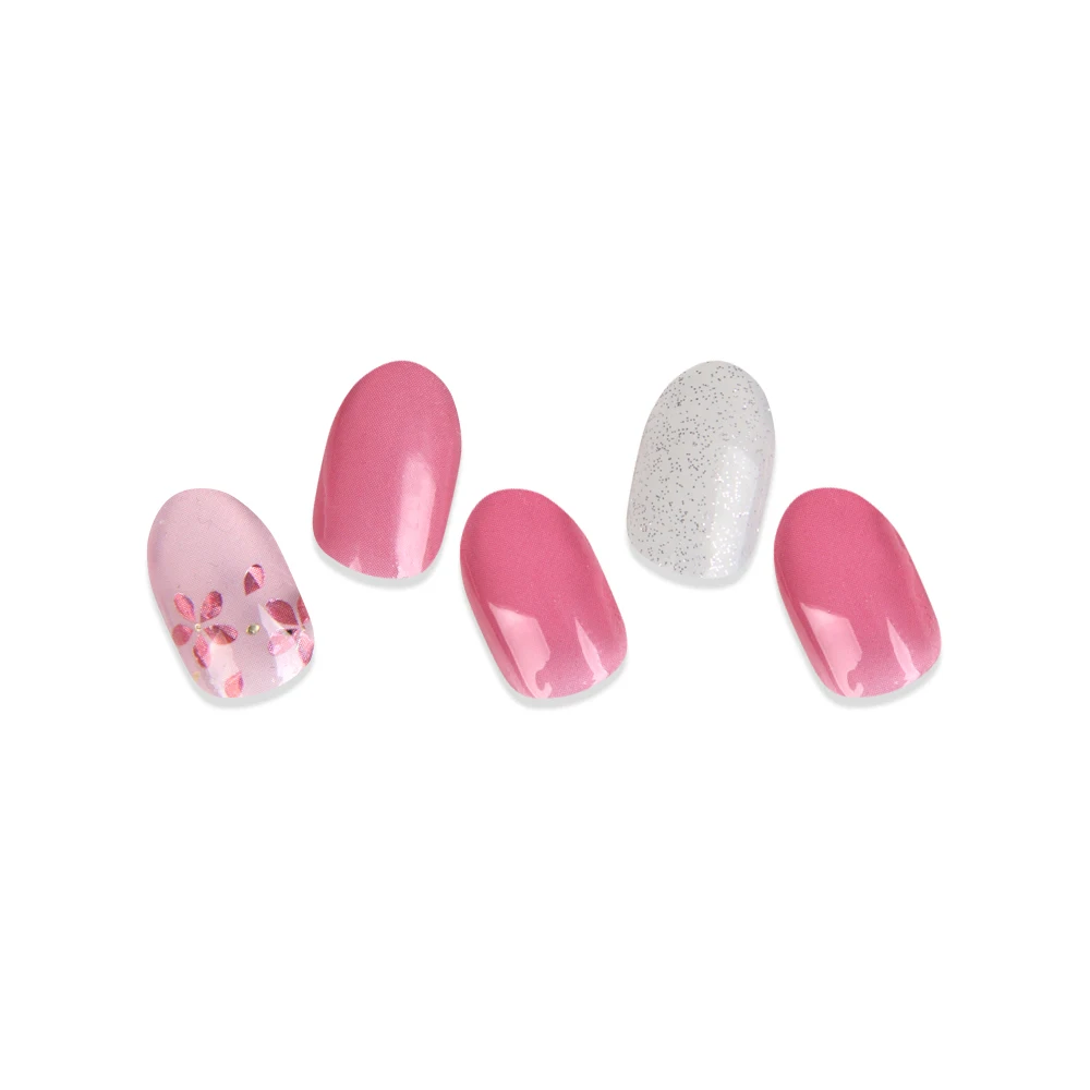 Wholesale high quality UV gel nail film decal semi-cured custom nail stickers flower blaze gel nail stickers