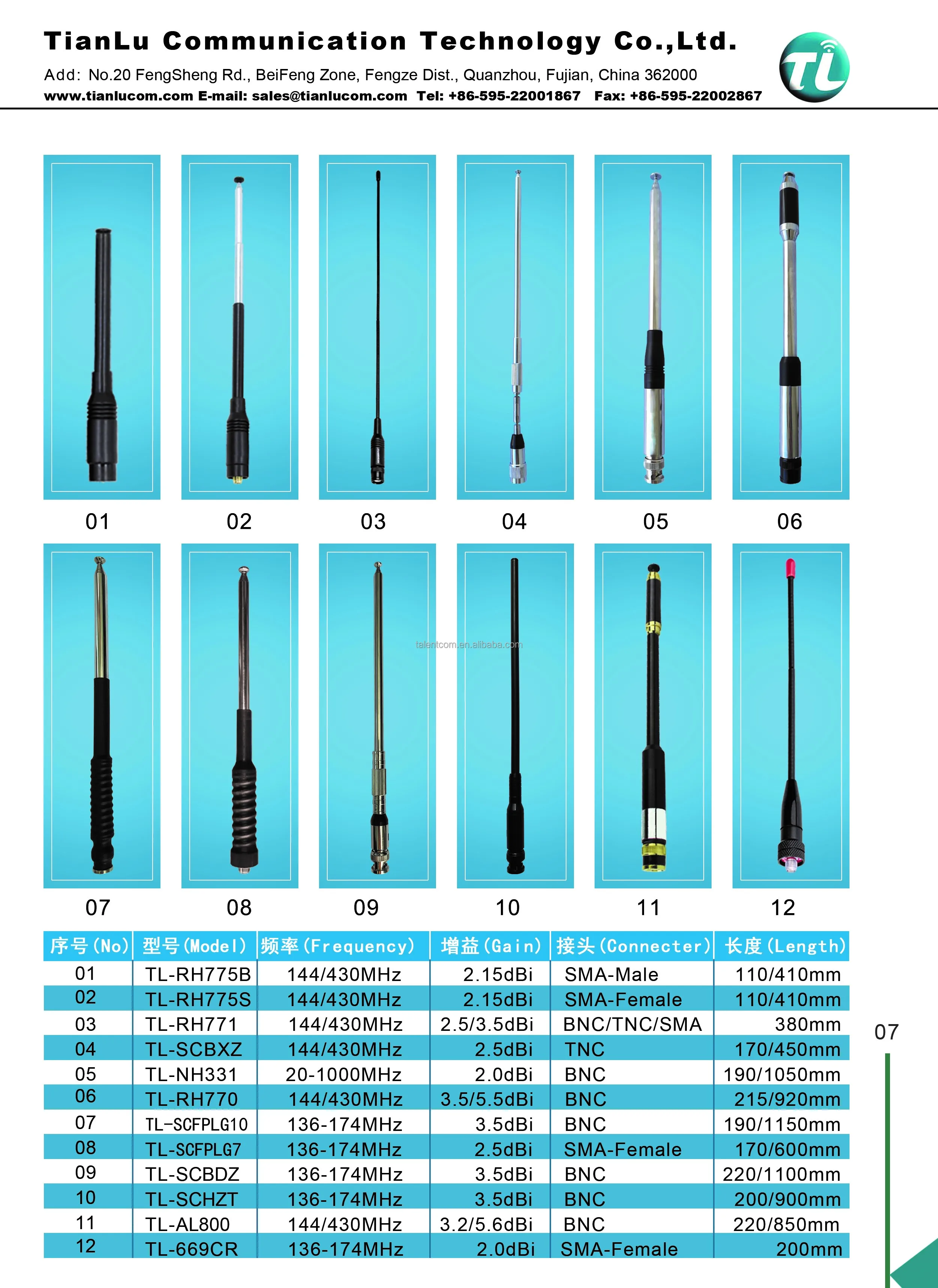 Portable Telescopic Antenna 144/430MHz V/U Walkie Talkie Amateur Antenna