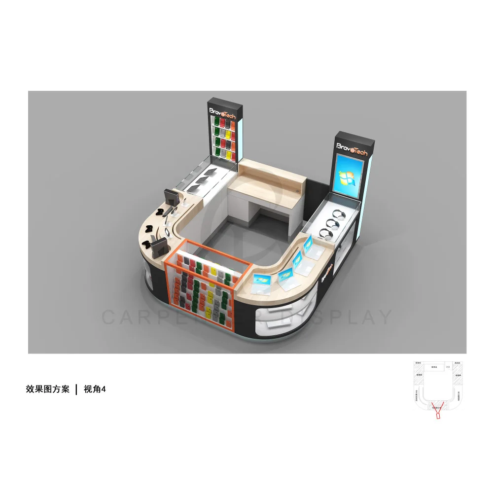 Multi-Functional Cell Phone Kiosk All-in-One Mobile Solution Green Cell Phone Kiosk Eco-Friendly and Energy-Efficient