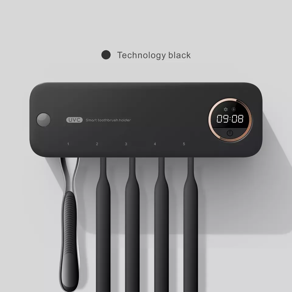Wall Mounted 5 in1 Toothbrush Holder UVC Light Sterilizer Disinfection Toothbrush Sanitizer Holder Box