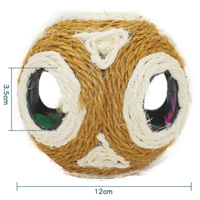 large 12 cm six-hole sisal wear-resistant scratch-resistant pet toys