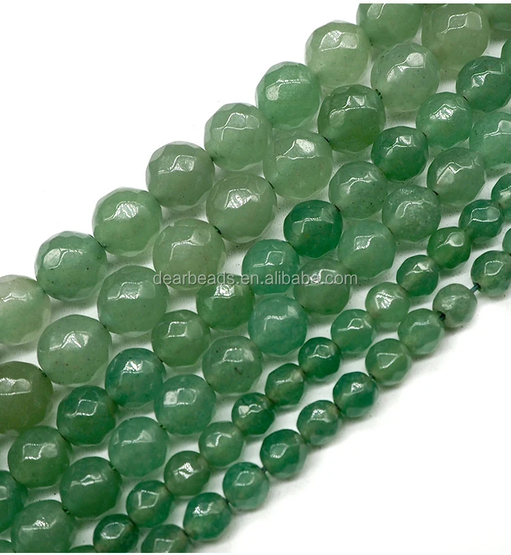 Bulk 6mm 8mm 10mm Gemstone Stone Loose Beads Round Faceted Green Aventurine Beads For DIY Jewelry Making