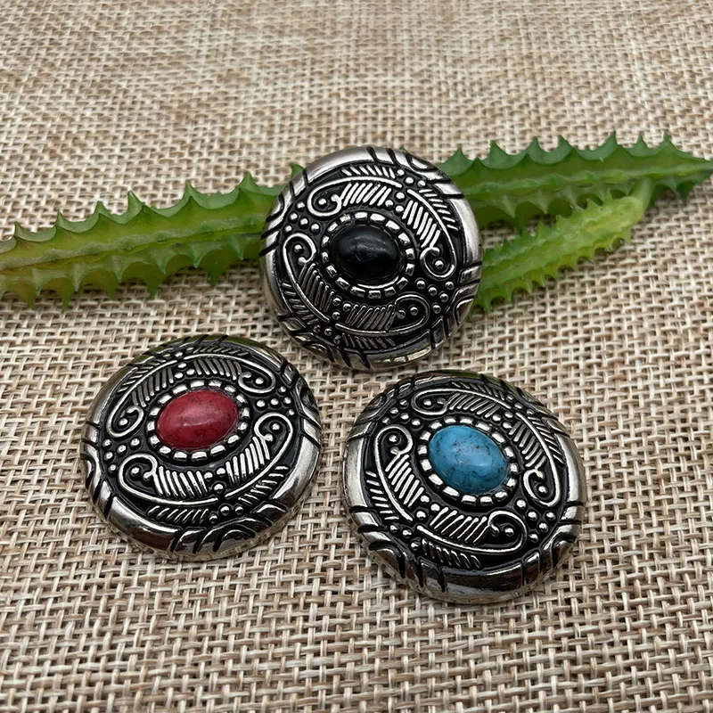 Zinc alloy cheaps conchos for leather screw back conchos faux turquoise concho circles
