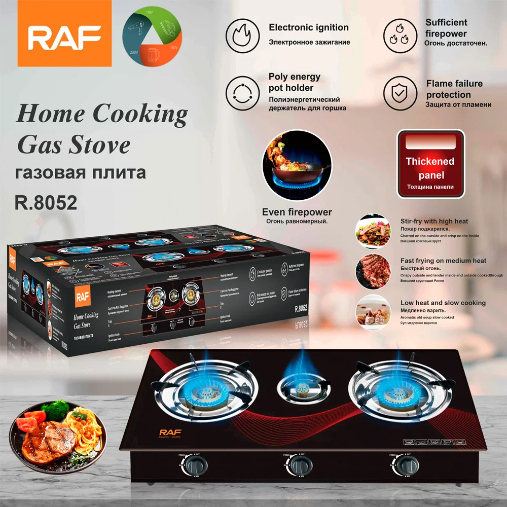 Three-cooker Cooktop Easy Operate Electronic Ignition Poly energy pot holder Home Cooking Gas Stove
