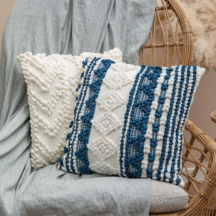 Hot Home Decor Living Room Modern Luxury Pillow Cover Soft Cotton Fabric Boho Indian Design Handmade Woven Boho Pillow Covers