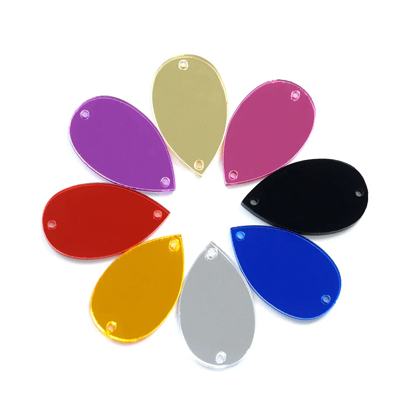 OLeeya High Shiny Over 35 Colors Silver Strass Flat Back Acrylic Mirror Sew on Rhinestones With Holes for Dancing Clothes