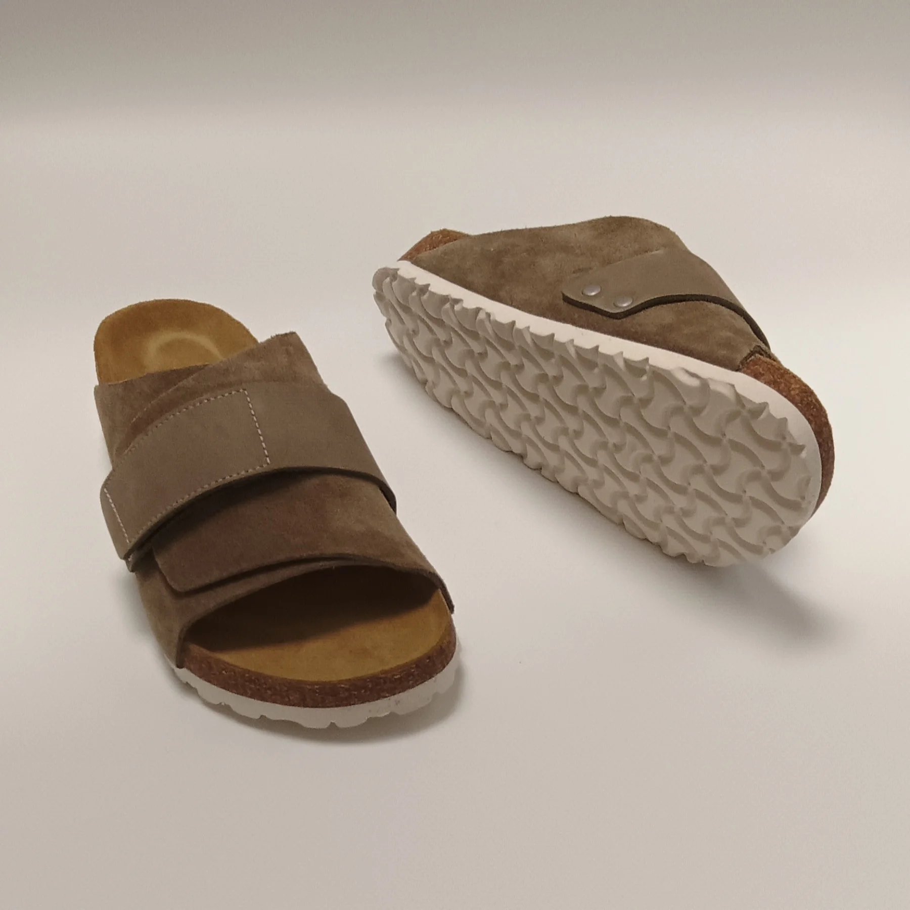 Dark Brown Unisex Cork Leather Slippers Lightweight Disposable Anti-Slip Fall Summer Spring Beach Use Indoor-Outdoor