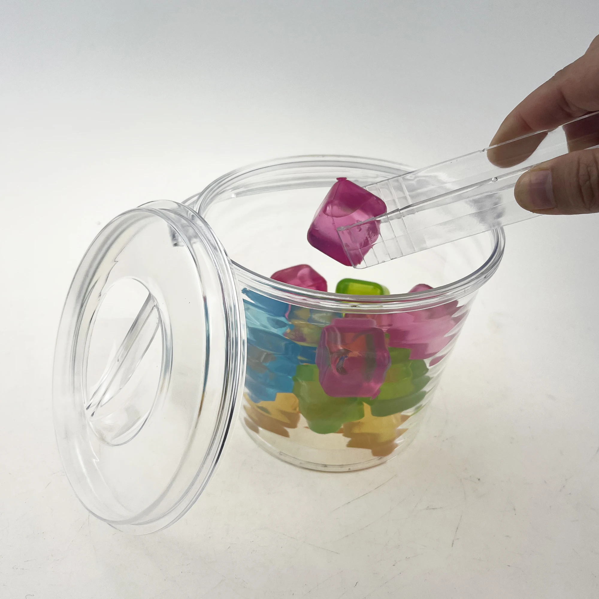 ice bucket with tongs and plastic ice cubes beer cooler wholesale