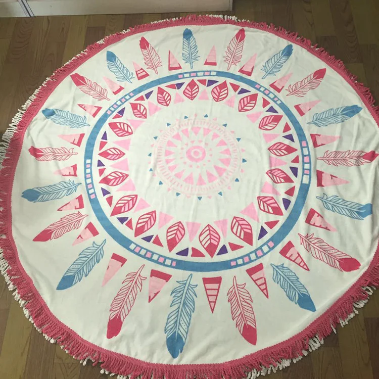 Round  Microfiber beach towel High Quality  personalized beach towel custom printing pattern design round beach towel