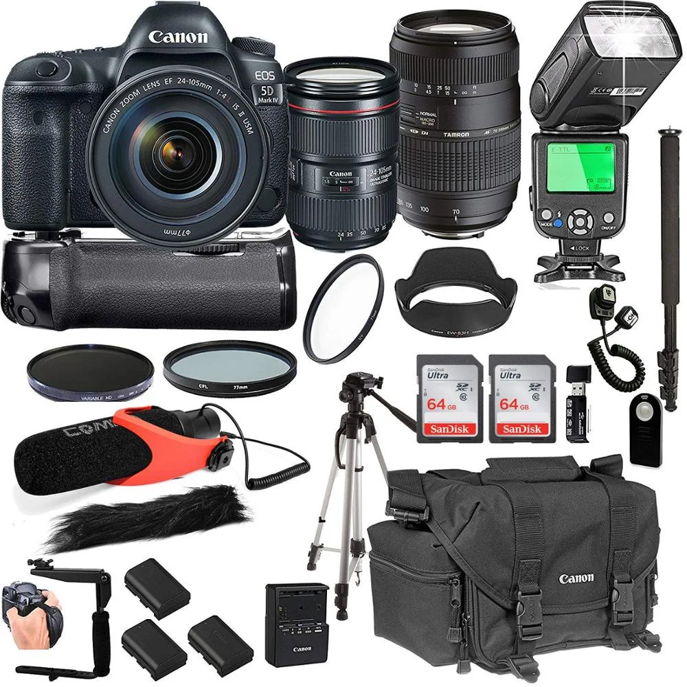 Wholesales For Canon EOS 5D Mark IV DSLR Camera + 50mm 1.8 STM + 70-300 + Deluxe Accessory Kit Plus 24 Months Warranty
