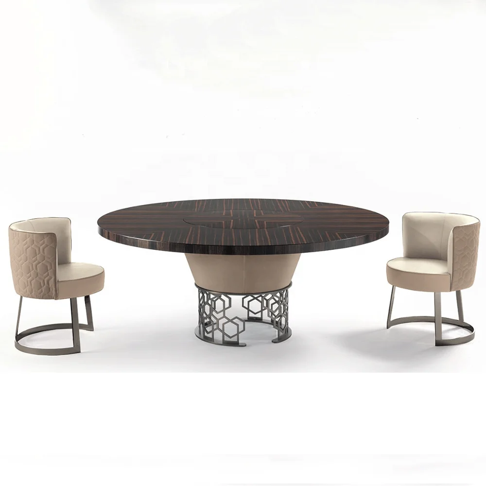 Ebony wooden frame  dining table  Best Selling Hot Chinese Products Luxury Rococo Style Circular Banquet Bining Table