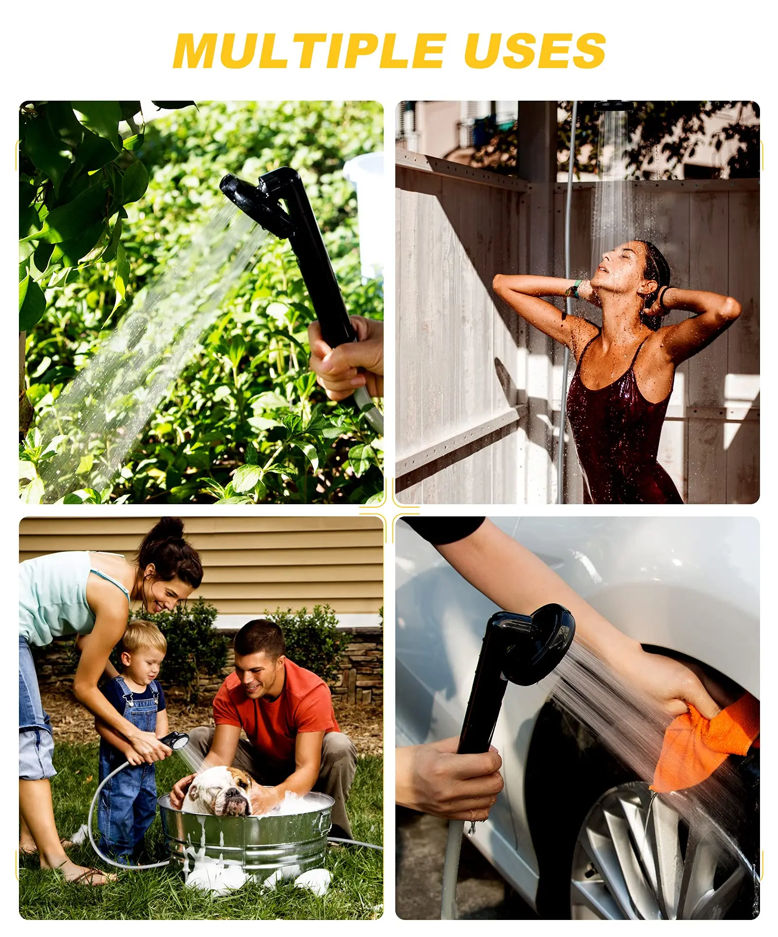 Portable Electric Rechargeable Outdoor Showerhead Camp Shower Pump Convenient Design Hiking Beach Pet Cleaning-Traveling