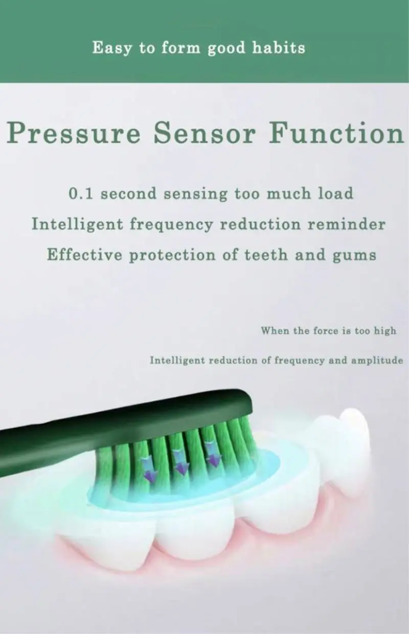 Kang Yu High Frequency Sound Wave Vibration Electric Toothbrush,Led Invisible Light Wireless Charging Ultra-Thin Adult