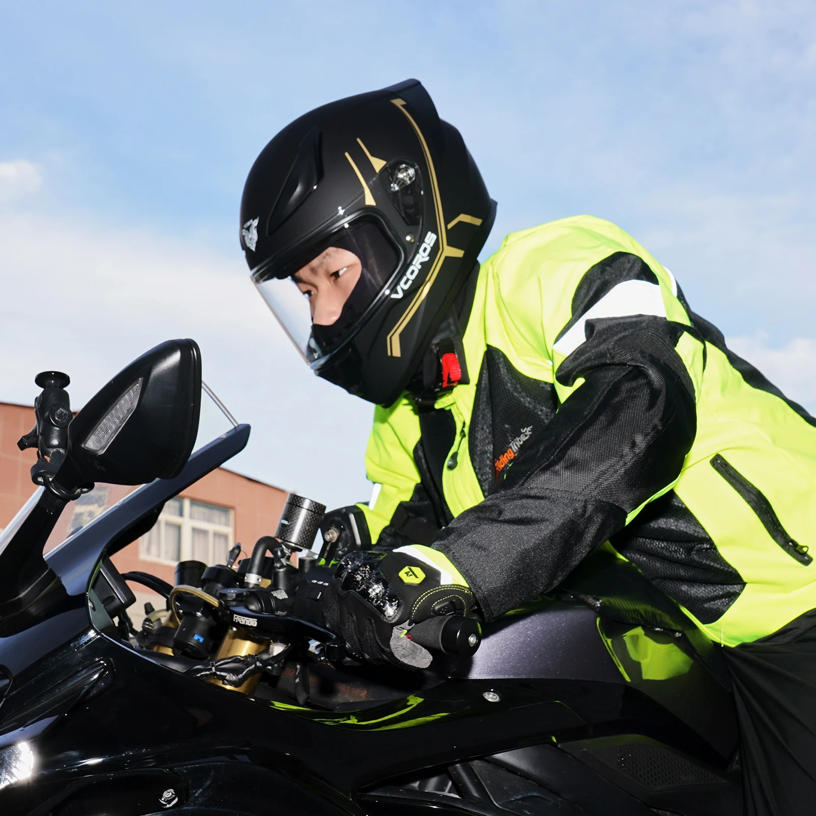 Full Face Motor Cycle Helmet,WS-609 ABS Unisex Motorcycle Helmets Head Guard,Safty Helmet with Visor,DOT Approved