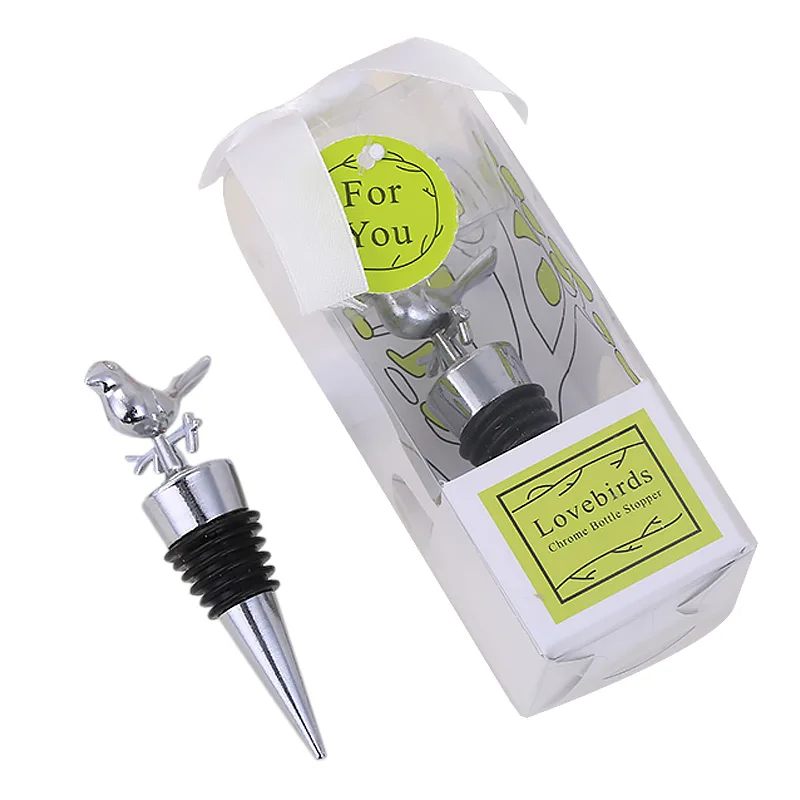 Factory supply cute champagneLove bird red wine stopper