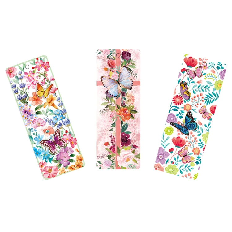 For book planner notebook heart shaped Customized paper lenticular printing 3D magnetic sublimation bookmarks