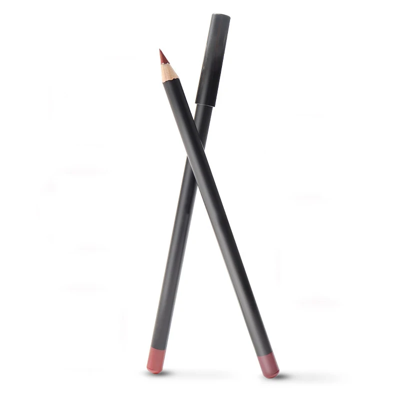 Make Natural SD Long Lasting Smudge Proof Wholesale Lipstick Pink Matte Lip Liner Custom Logo Wooden Lipliner Pencil